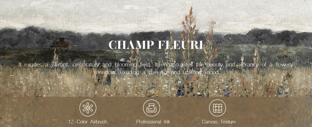 Framed Canvas Wall Art, Meadow with Flowers Painting, Landscape for Living Room, Bedroom, Home, Bathroom Decor, 8x10