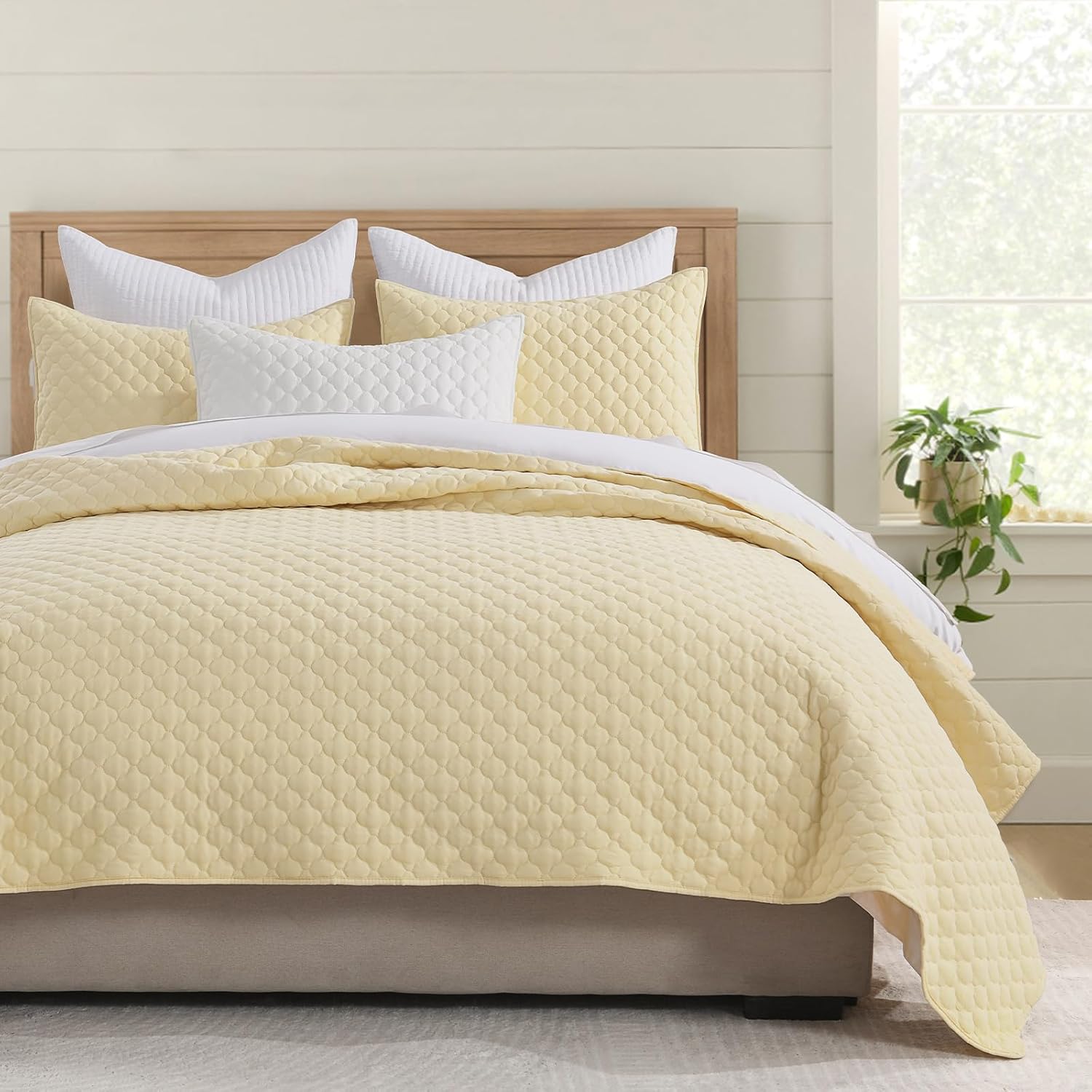 HOME Quilt Set Queen Size Navy Blue, Classic Geometric Diamond Stitched Pattern, Ultra Soft Microfiber Lightweight Bedding Bedspread Coverlet for All Season with 1 Quilt 2 Pillow Shams